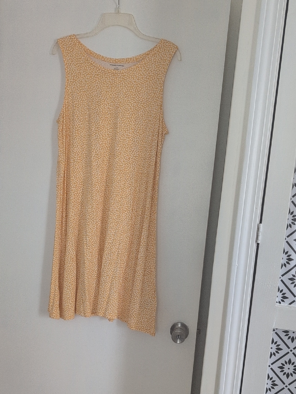Sleeveless Yellow Floral Swing Tank Dress - Women
